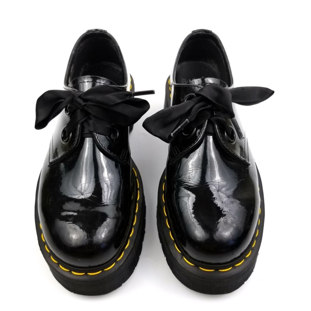 RARE Dr. Martens Holly Patent Leather Quad Platform Oxford Shoes